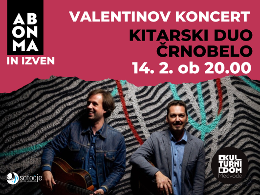 VALENTINOV KONCERT: KITARSKI DUO ČRNO BELO javni zavod sotočje medvode