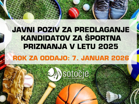 JAVNI POZIV ZA PREDLAGANJE KANDIDATOV ZA ŠPORTNA PRIZNANJA V LETU 2025 javni zavod sotočje medvode