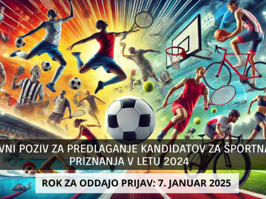 JAVNI POZIV ZA PREDLAGANJE KANDIDATOV ZA ŠPORTNA PRIZNANJA V LETU 2024 javni zavod sotočje medvode